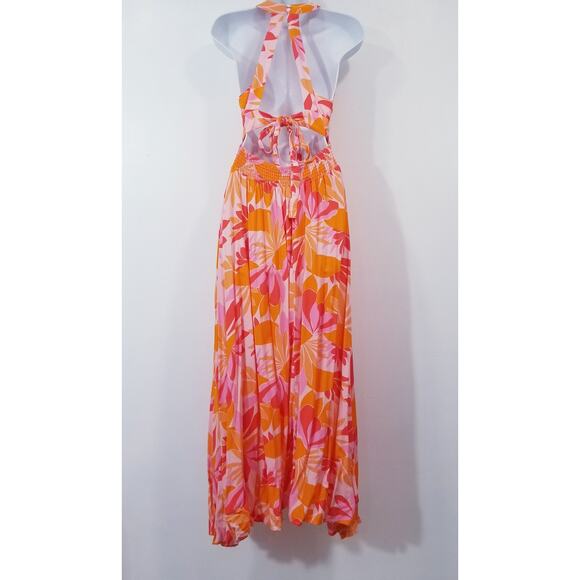 Athropologie Abel the Label Rumi Smocked Maxi Dress Floral Halter Neckline - Picture 5 of 14